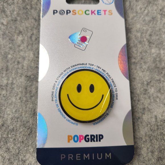 Enamel Be Happy Premium Popsockets Single Grip & Stand Phones Holder - Picture 1 of 4